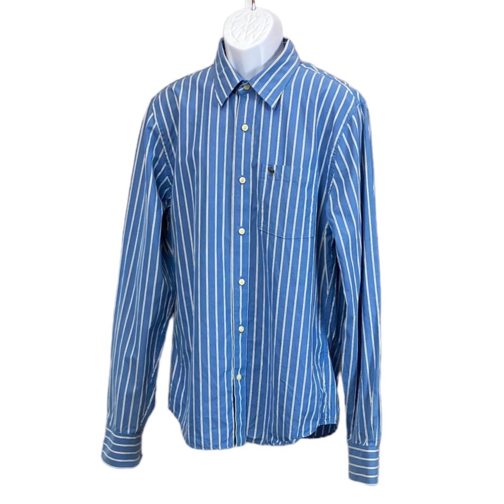 Abercrombie & Fitch Men’s Size XXL Striped Long Sleeve Muscle Button Up Shirt - Picture 3 of 7